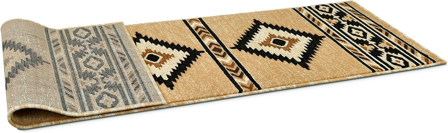 YHSF Southwestern Area Rug - Anti Static, Washable, Soft Native American Tribal Floor Rugs for Living Room, Bedroom, Hallways, and More - Easy-to-Clean Home Decors - Berber, 2 Feet x 7 Feet