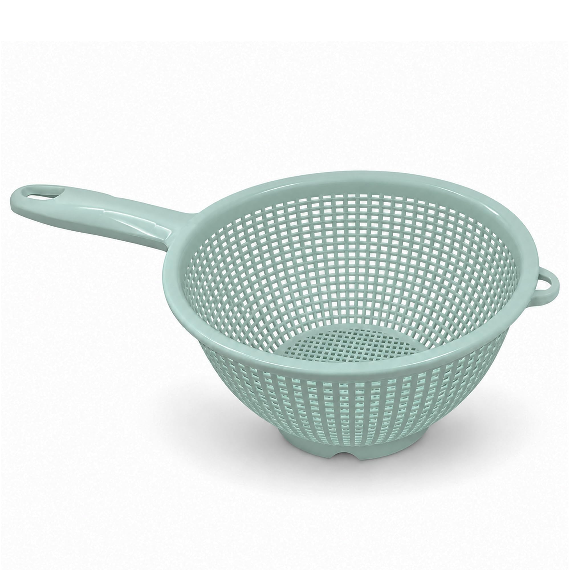 19cm Plastic Colander Basket Mint-Green, Kitchen Strainer Bowl for Washing & Draining Vegetables, Fruits, Salad, Rice & Pasta, Lightweight Food Drainer with Side Handle