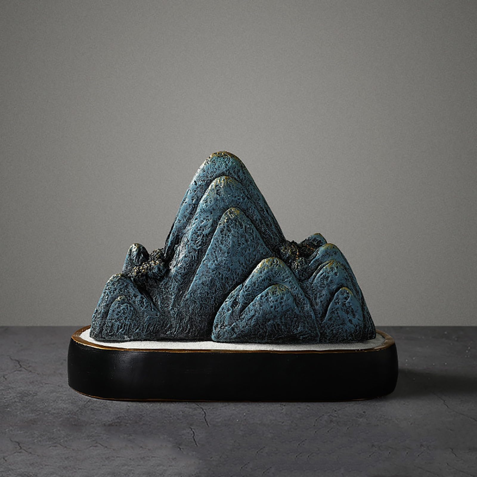 Dytartzx Rockery Statue Mountain Figurine Mountain Rockery Decor, Resin Rockery Handicraft Furnishing Sculptures with Base, Rockery Mountain Desktop Ornament for Home &