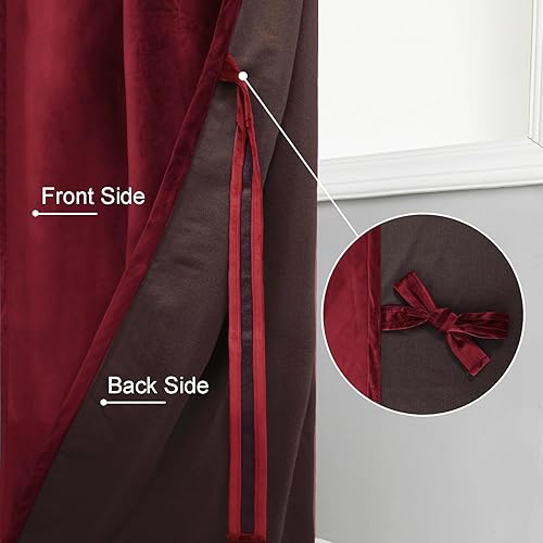 Miniatura 199 de Cortinas de terciopelo JIUZHEN, cortinas opacas suaves de terciopelo retro para dormitorio, cortinas elegantes con reducción de ruido y Rosa