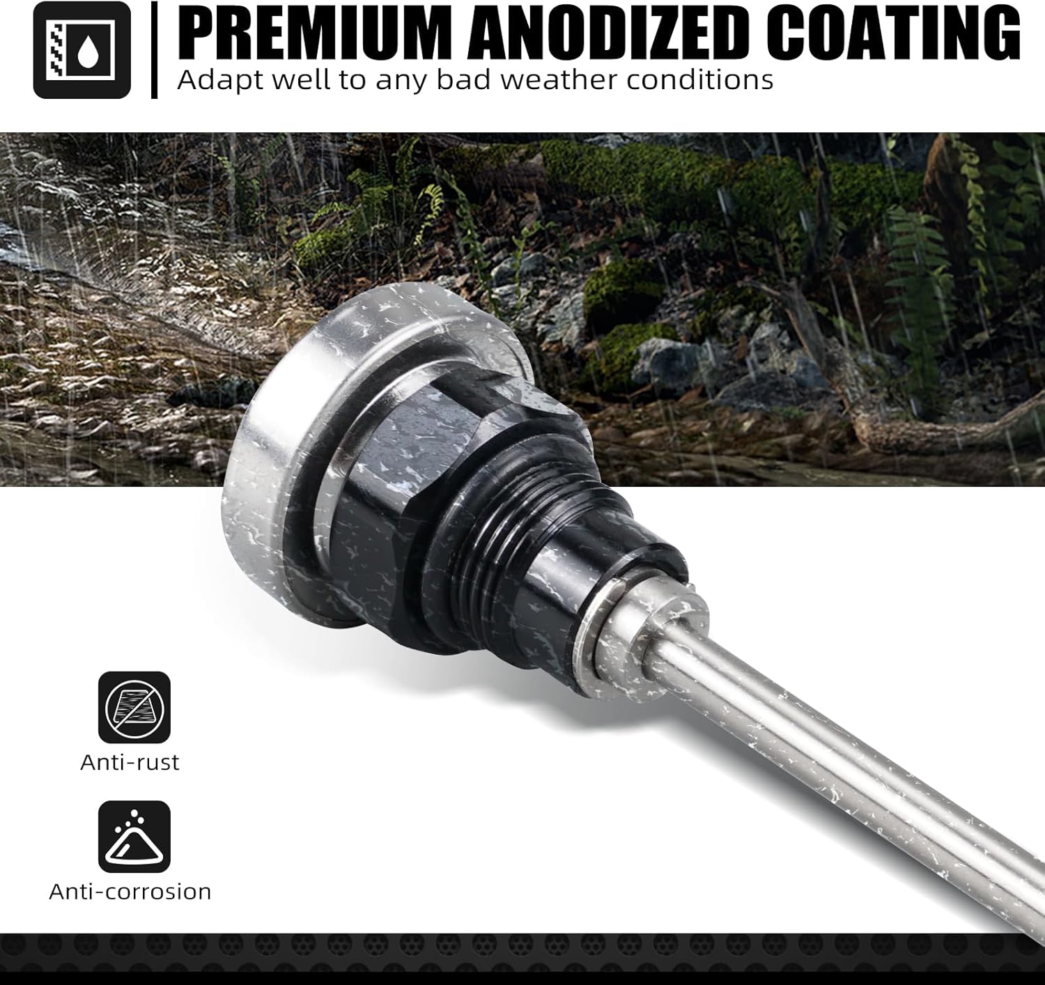 NICECNC Black Oil Temperature Thermometer Dipstick Engine Oil Dipstick Replacement Compatible with Suzuki DRZ400 DRZ400E DRZ400S DRZ400SM 2000-2024 See Fitment