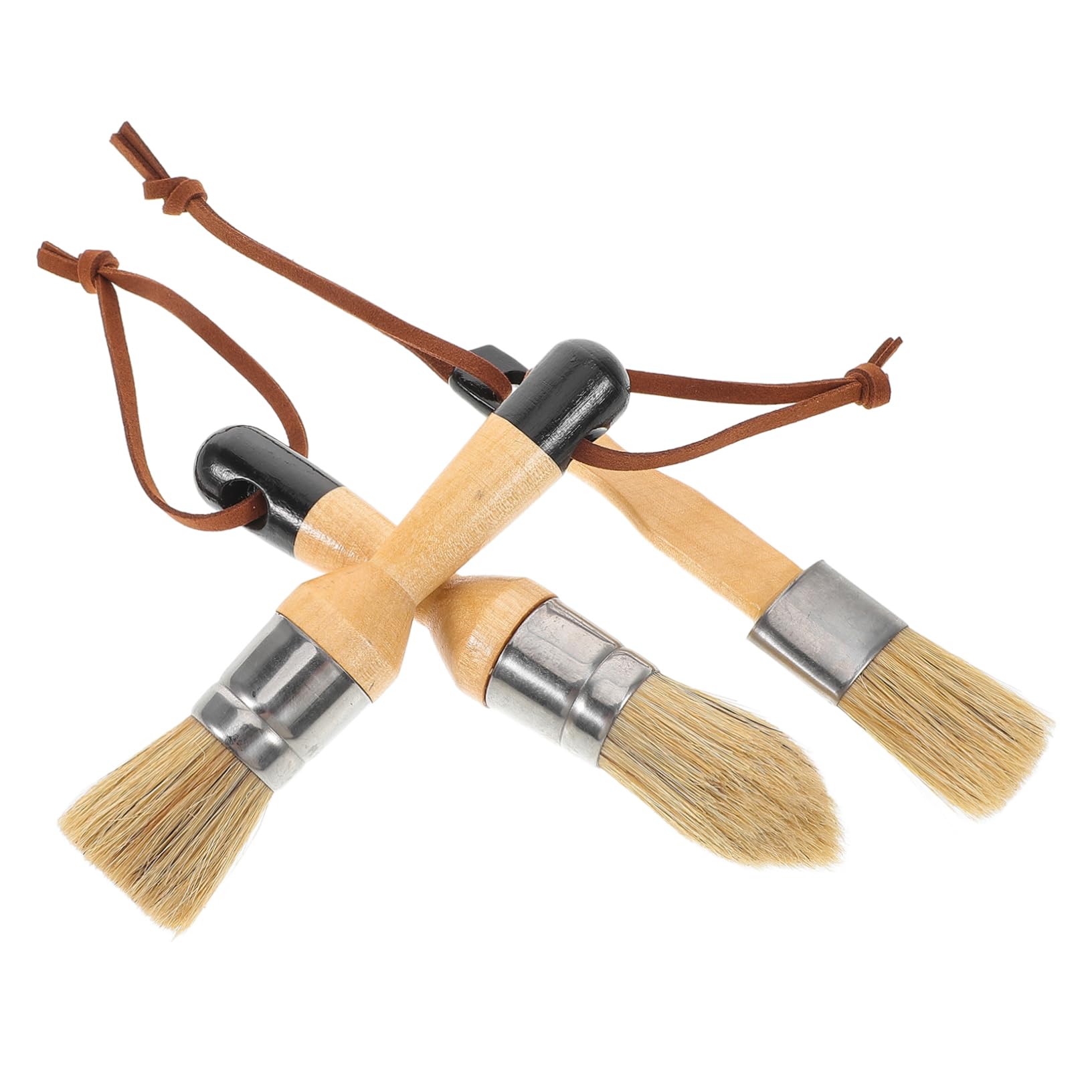 SHINEOFI 2 Series Juego De Pinceles para Muebles Kit Mate Manualidades Pincel Redondo Pinceles para Pintar Tinte Sloan Tiza Oscura Casa Decoración De Interiores Pincel 3 Piezas*2