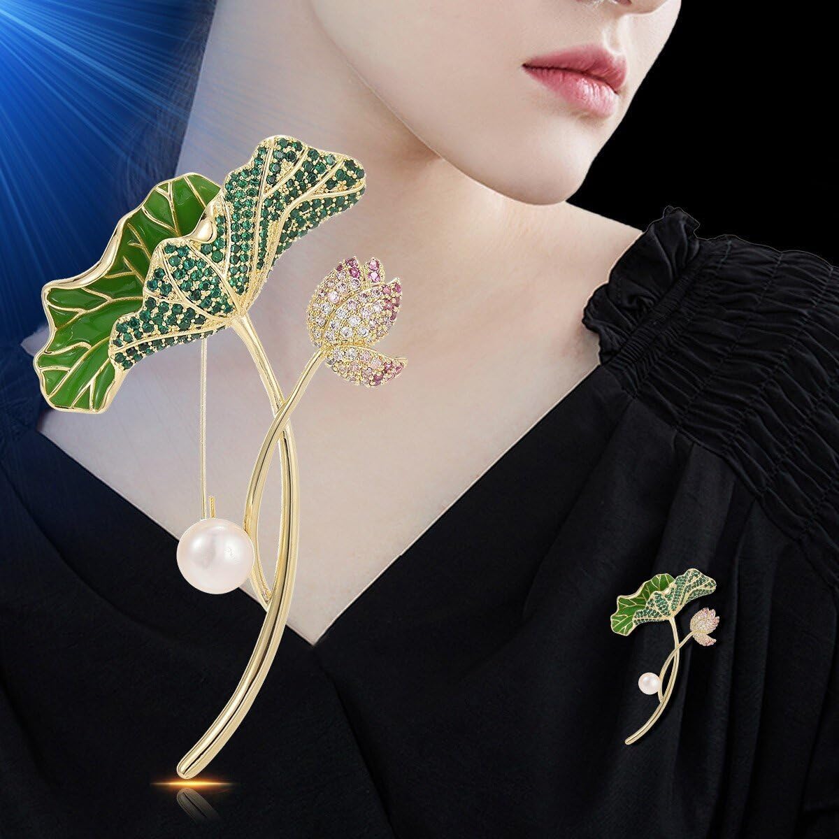 Flower Brooch Pin - Rhinestone Flower Pin 18k Gold Plated - Thanksgiving Day, Birthday, Wedding Gifts for Mom, Wife - Image 2