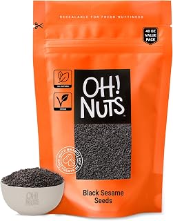 Oh! Nuts Sesame Seeds Black - Raw - 100% Natural - 2.5 lb - All-Natural Black Sesame - Packed in New York Zip-Seal Bag for Exceptional Freshness