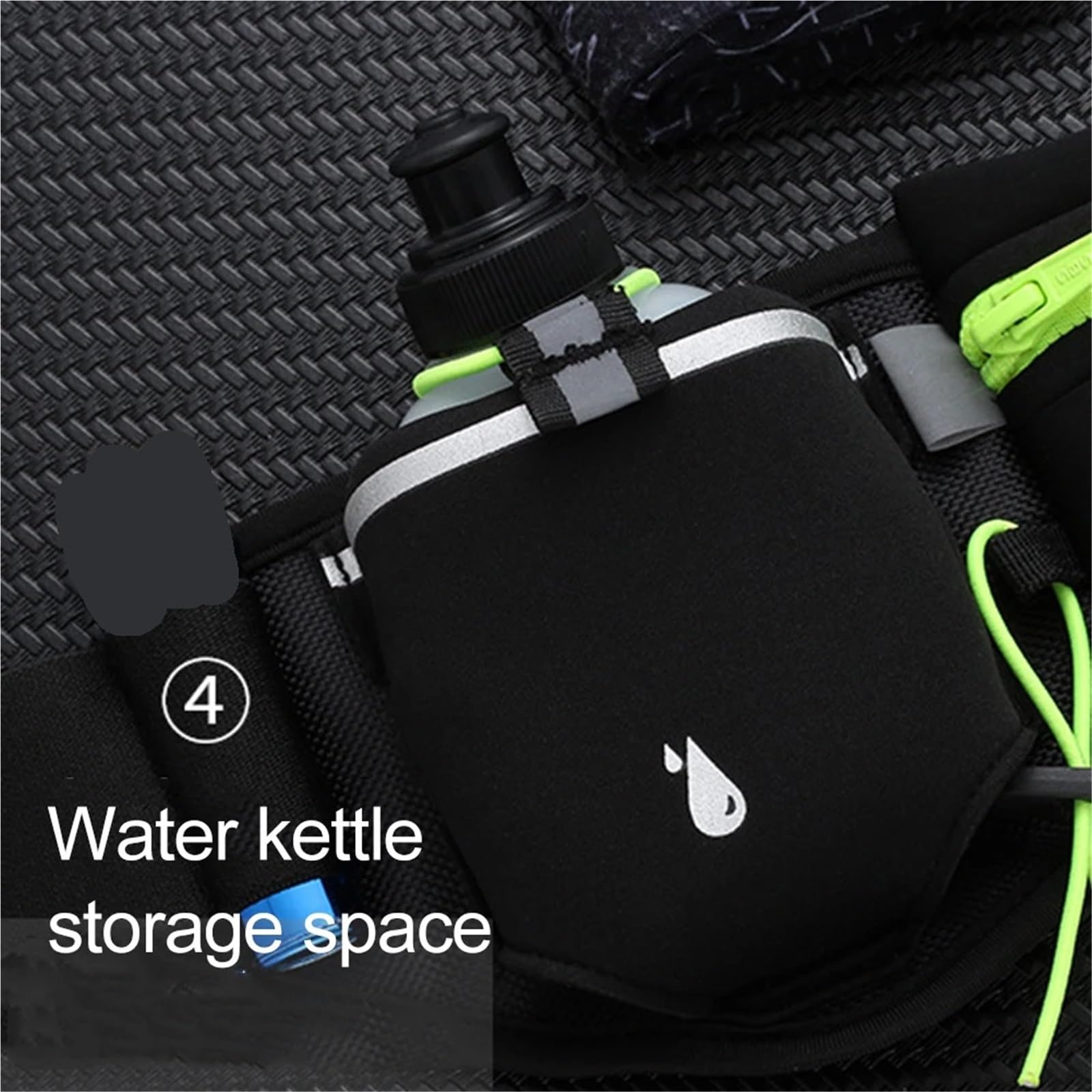 Männer Laufen Taille Taschen Gürteltasche mit Wasserflasche Mehrere Sport Fanny Telefon Pack Frauen Übung Marathon Für Running(Black)