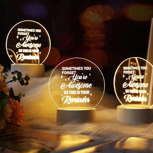 Miniatura 5 de 6 piezas de regalos de agradecimiento a los empleados, luz nocturna acrílica a granel, regalo de agradecimiento, lámpara de noche LED con base,