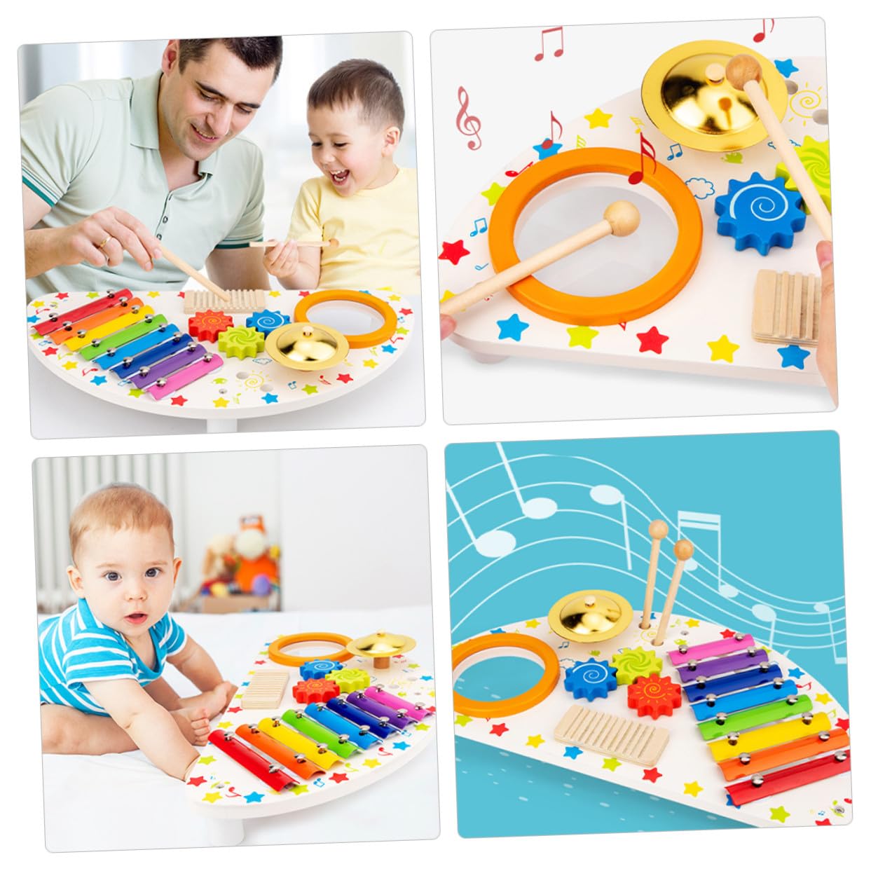 iplusmile Xilófono de Juguete Madera Juguete Musical para Instrumento de Percusión Educativo para Bebés de Meses de Instrumentos Musicales para Pequeños