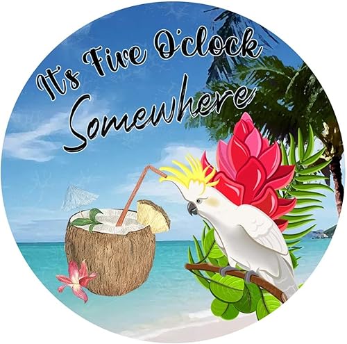 It's 5 O'Clock Somewhere - Adhesivo decorativo para pared, diseño de pájaro, verano, coco, decoración del hogar It's 5 O'Clock Somewhere - Adhesivo decorativo para pared, diseño de pájaro, verano, coco, decoración del hogar