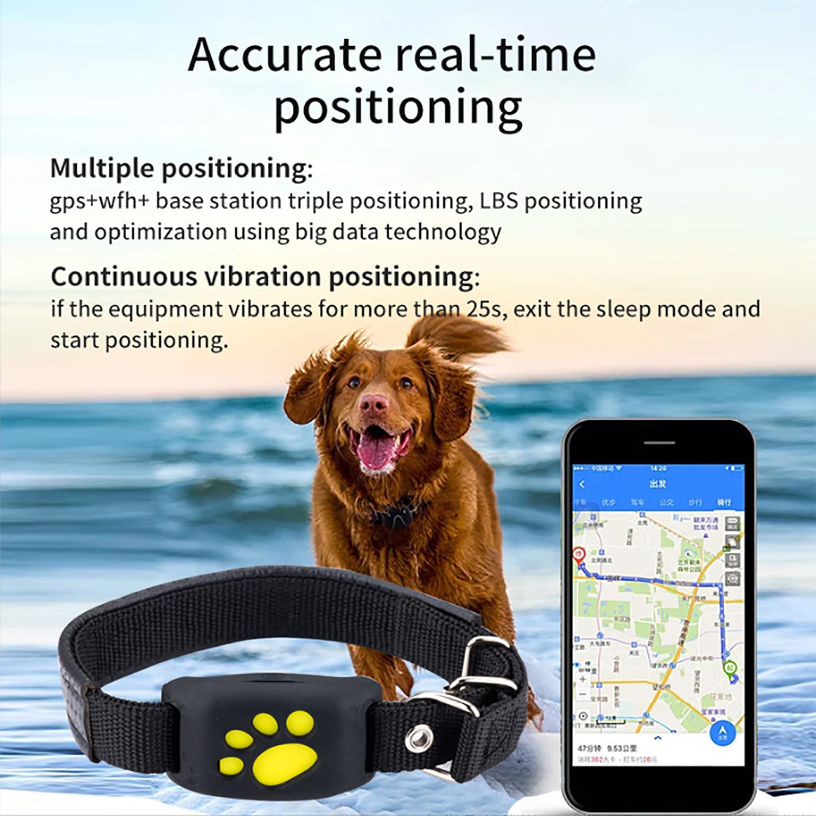 Lokalizator GPS Dla Psów, Lokalizator Zwierząt Z Obrożą, Wodoodporna I Pyłoszczelna Konstrukcja, Lokalizacja GPS, Nieograniczony Zasięg, Zdalne Przywoływanie Głosu, Działa Z Dowolną Obrożą