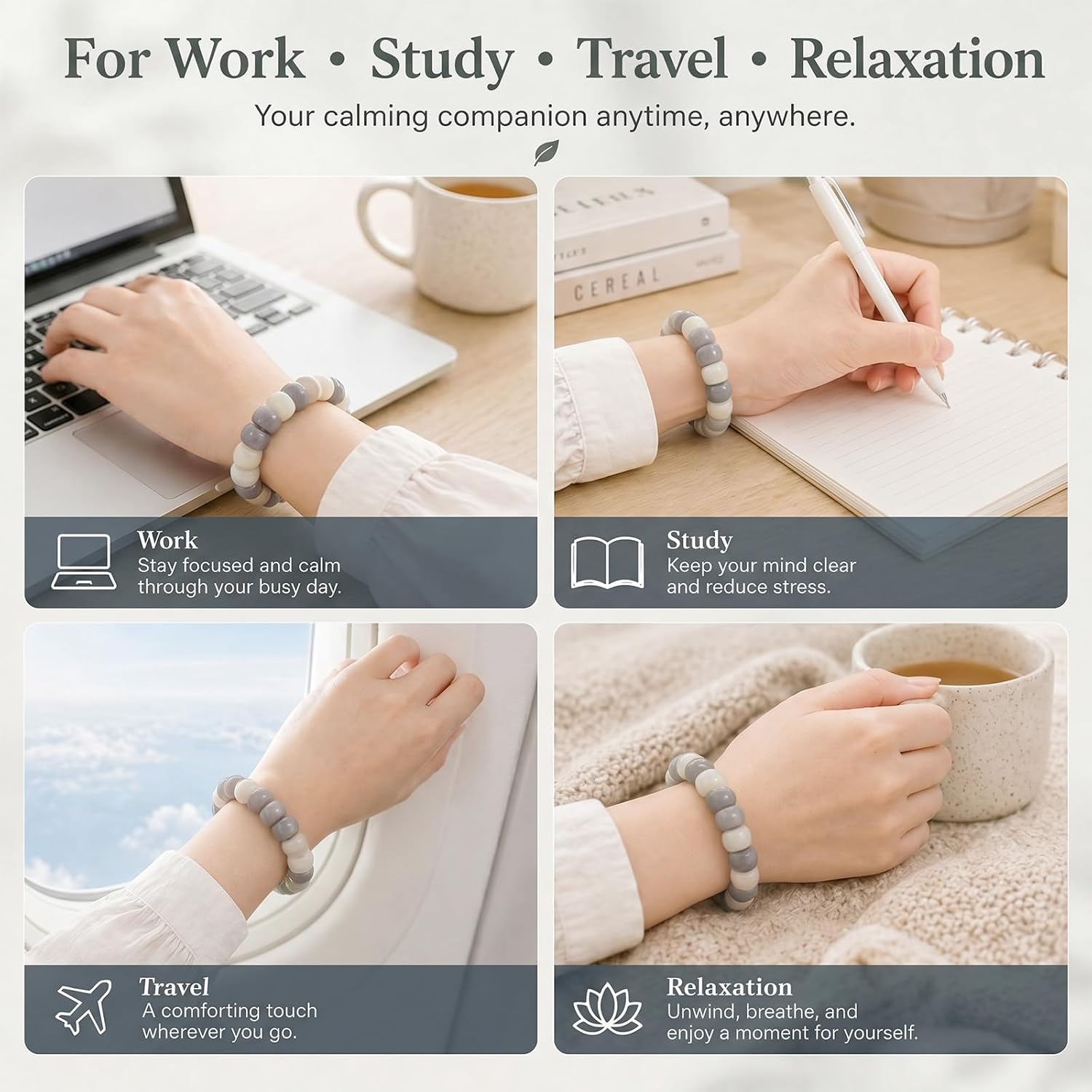 Long tiantian Bodhi Fidget Bracelet Bodhi Seed Ruarua Beads Strentch Bracelet Anxiety Relief Items Jewelry Gifts for Women image 4
