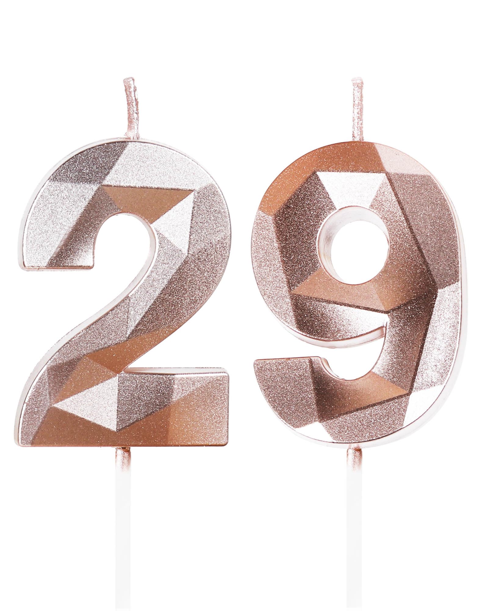 29th Birthday Candles, Number 29 Candle, Rose Gold Candles, Birthday Candle for Cake, Happy Birthday Candle, Cake Candles Cake Topper Decorations for Birthday Party Wedding Anniversary Celebration