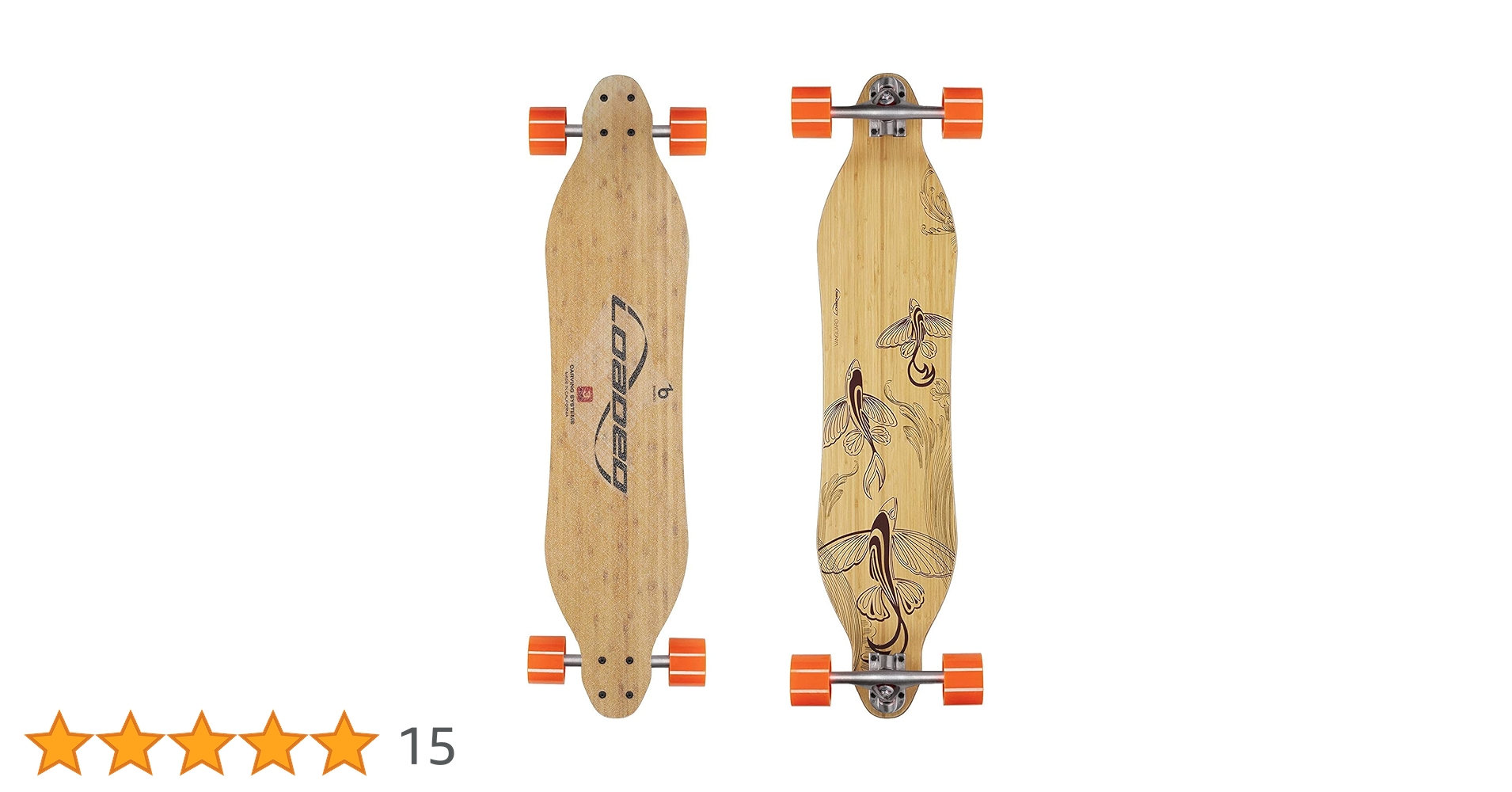 Loaded Boards Vanguard Bamboo Longboard Skate completo (80a