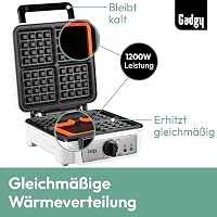 Gadgy Dupla Gofrisütő 1200W Fehér - 4 Gofri Készítésére Alkalmas Kompakt Gép 3