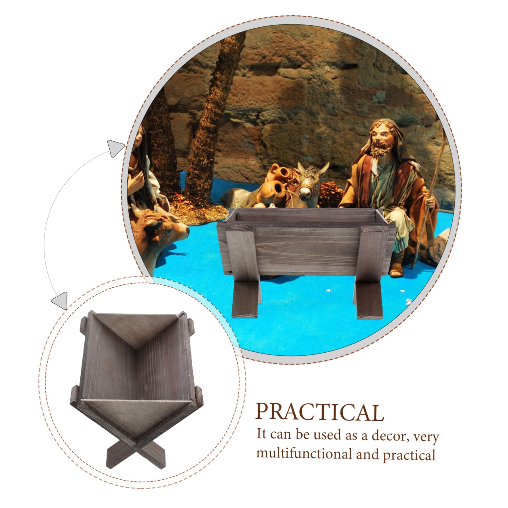 Holzkrippe Mit Jesus Minimalistische Krippenszene Für Weihnachten Handgefertigt Langlebig Und Dekorativ Für Kirchen Und Festliche Anlässe