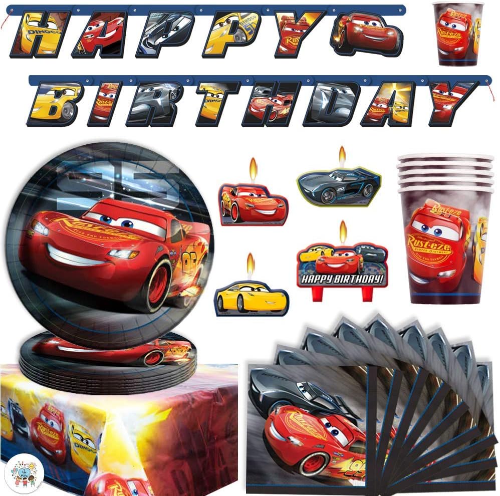 Amazon.com: Disney Cars 3 Birthday Party Supplies Pack for 16 with Cars ...