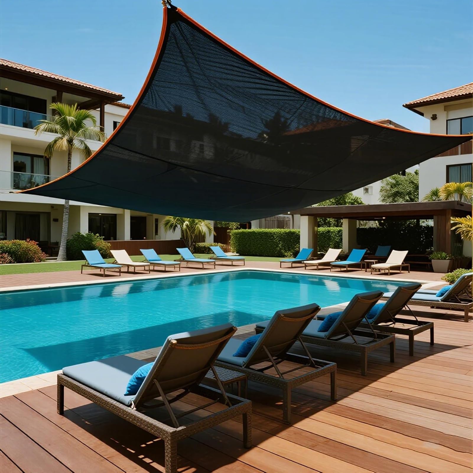 5x8m Couverture Filet De Feuille pour Piscine,Filet De Bassin À Mailles Fines,Bache Bassin Filet Piscine Anti Feuilles pour Extérieur-Piscines Hors-Sol Et Enterrées(4x8m(13x26ft))