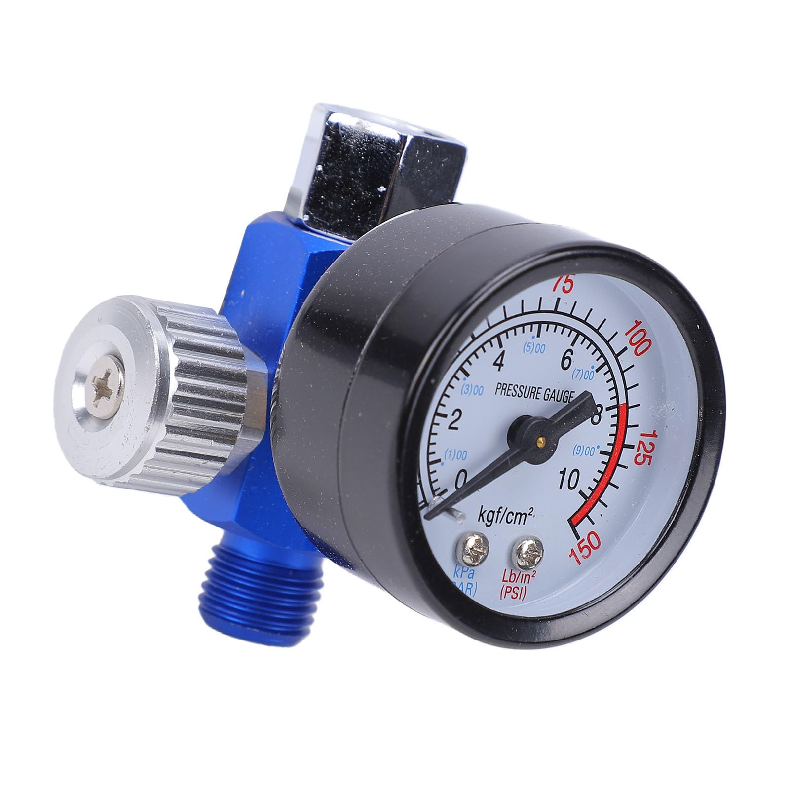 Manomètre de Régulateur de Pression d'air 1/4 po. pour Pistolet à Peinture en Aérosol, Régulateur Pression Pistolet Peinture, Plage Réglable 0-10BAR (0-150PSI)
