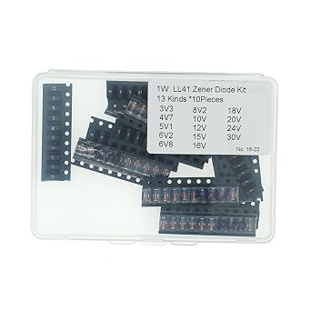 13القيم * 10 = 130 PCS LL41 1 W زينر ديود تشكيلة كيت 3 V3 4 V7 5 V1 6 V8 7 V5 10 V 12 V 15 V 16 V 18 V 20 V 24 V 36 V