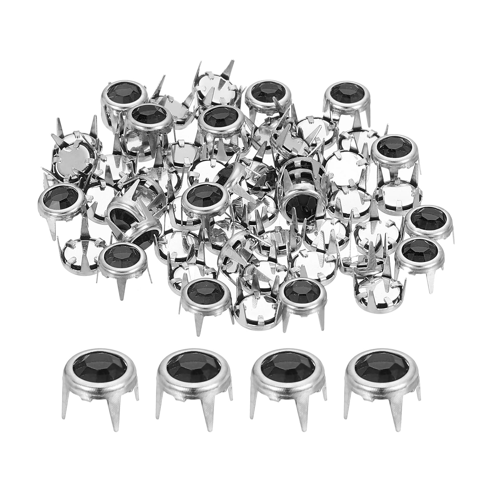 Clous ronds en cristal de toutes tailles, 50 pièces, pointes, Rivets, tête de clou, mode bricolage, artisanat en cuir pour chaussures, vêtements, sac, pièces de décoration  15