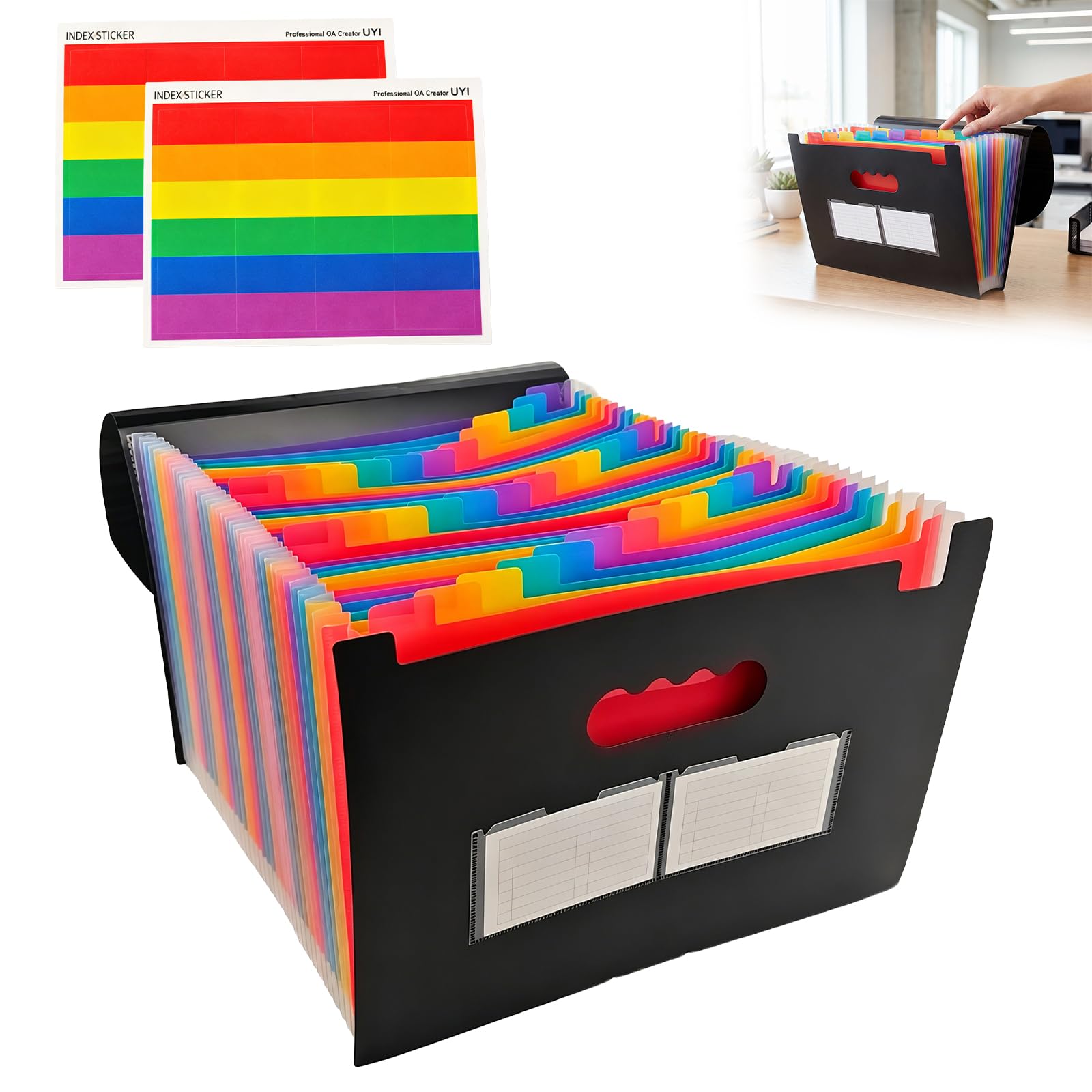 A4 Accordion File Organiser Folder, Document Organisers with 37 Pockets, Portable A4 Expanding File Folders for Home Office School Receipts Documents Paperwork Organisers