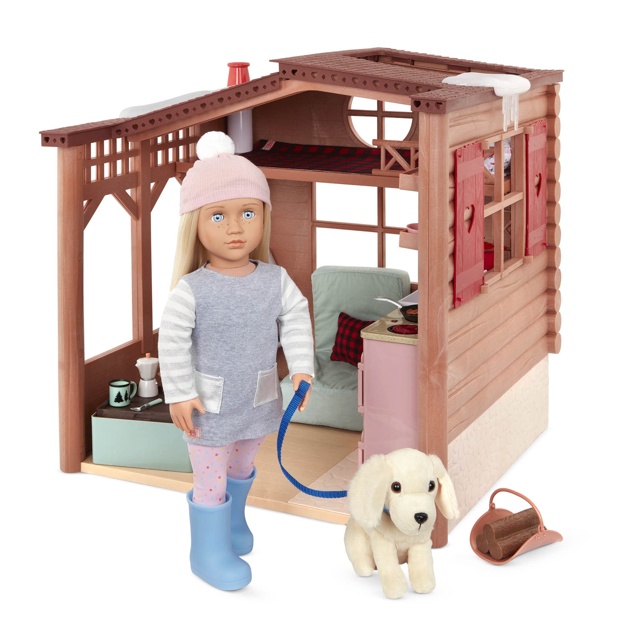 Our Generation - Cozy Cabin 46 cm Doll House - Winter Doll Accessories for Kids Ages 3 and Up, BD37961Z