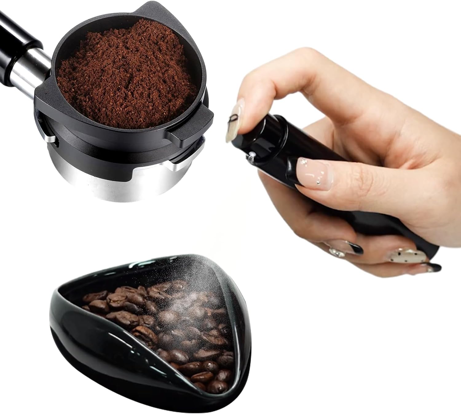 54mm RDT Espresso Accessories Set – Dosing Funnel With Coffee Bean Dosing Cup & Spray Bottle | Exclusively Fits Breville 8 Series Espresso Coffee Machines for Baristas, Coffee Lovers