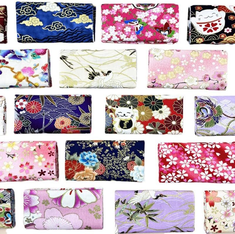 5PCS Japanese Style Fabric Squares Fat Quarters 7.87"x 9.84" Cotton Wrapping Cloth Quilting Fabric Bundles for DIY Patchwork Sewing (Purple) — view 5