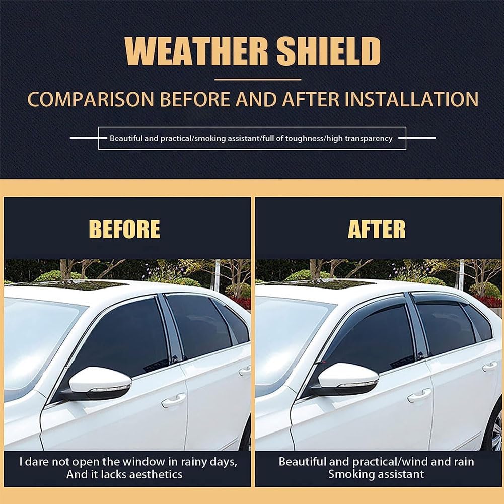 4 Piezas Coche Deflectores para Prius Plus 2012-2020, Deflectores de Aire Cortavientos Ventana Derivabrisas Derivabrisas Accesorios