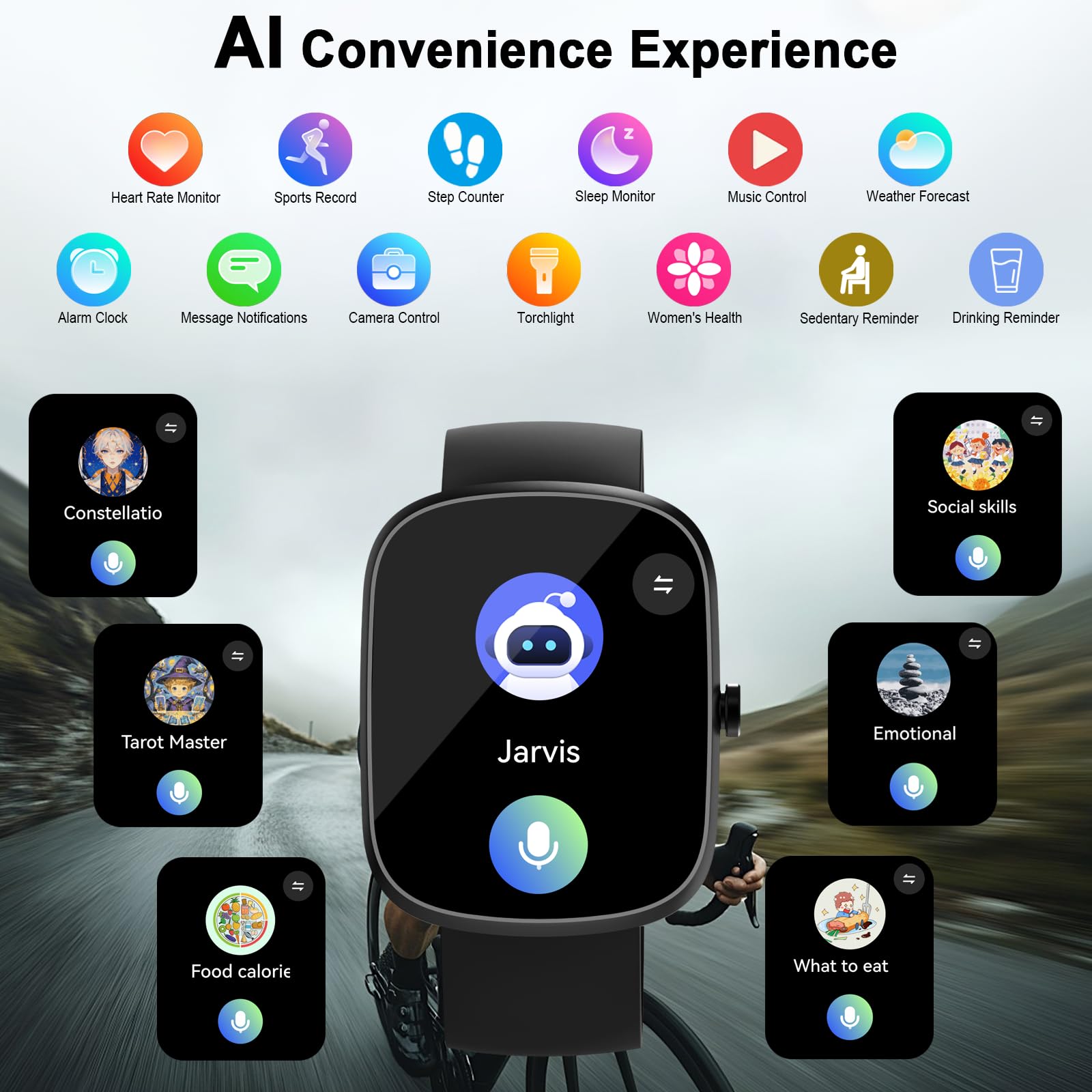 AI Smartwatch Uomo Donna, Smart Watch ChatGPT-AI Assistente Vocale AI, 1.91" Orologio Smartwatch Donna Chiamate Bluetooth, 24H Cardiofrequenzimetroi/Sonno/Contapass, 110+ Sportive, IP68 Impermeabil