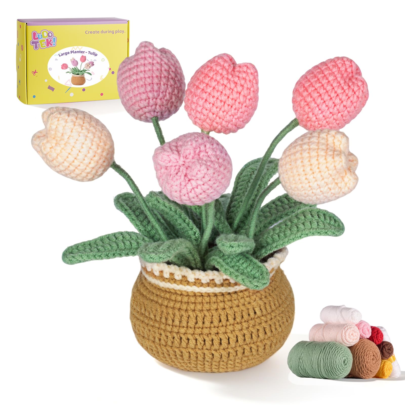 Beginner Crochet Tulip Kit - Learn to Crochet! -1