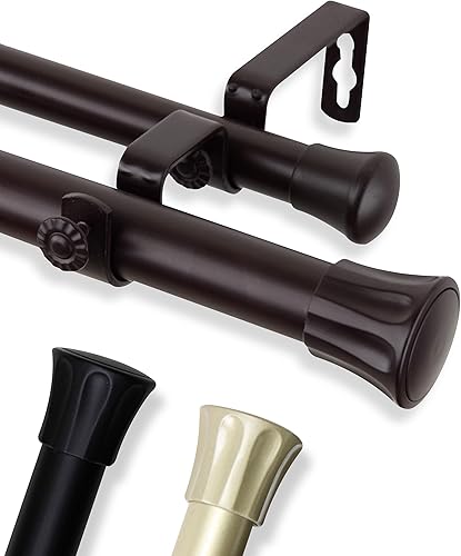 Miniatura 3 de Rod Desyne - Barra de cortina doble (1.0in), color negro