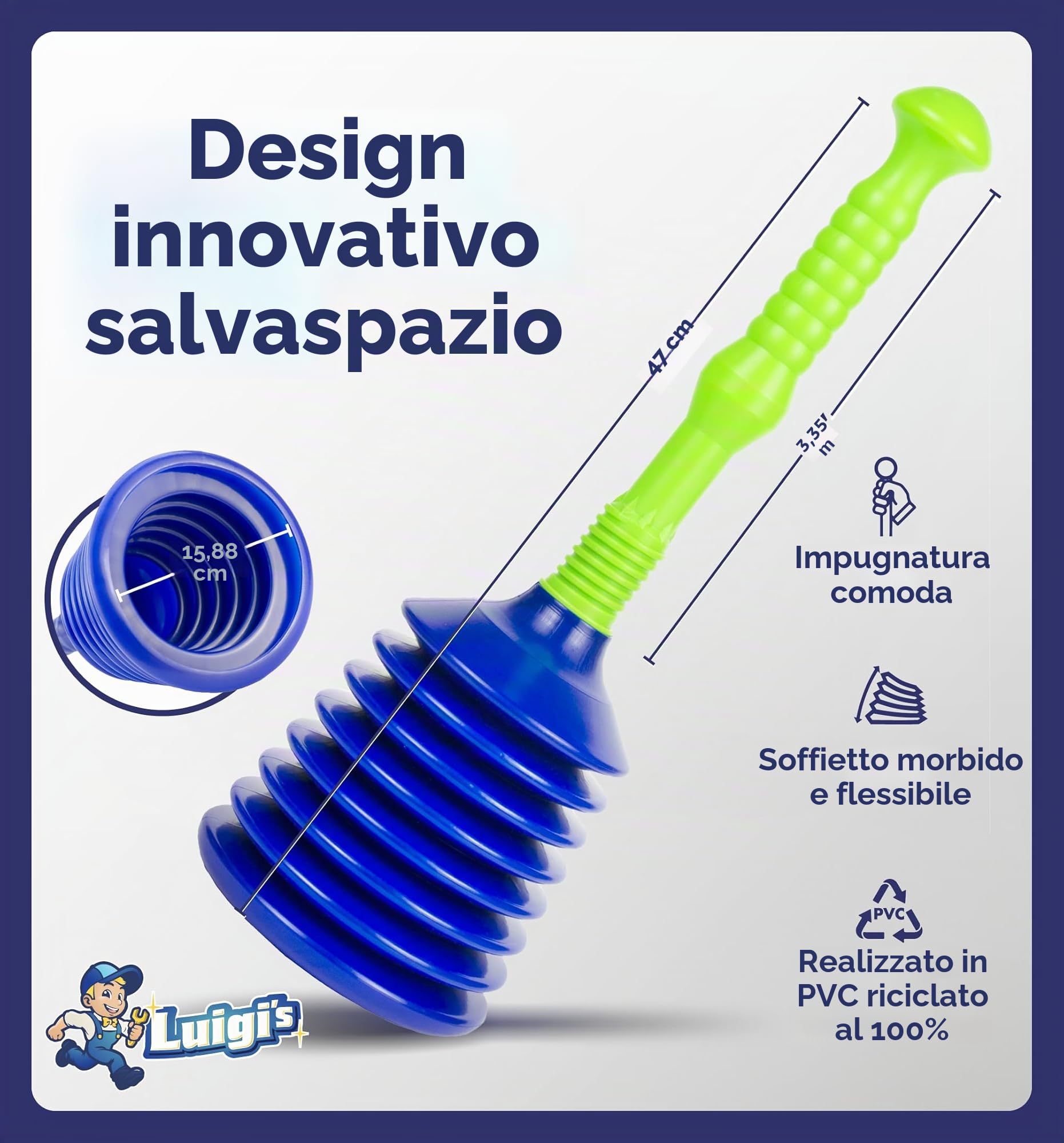 Luigi's Stura Lavandini e Scarichi - Sturalavandino a Pressione - Stura Lavandino - Potente per Sturare Lavandino e Lavello - Sturalavandini a Pressione Cucina Bagno