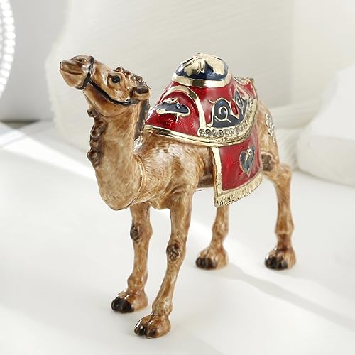 Miniatura 5 de Caja de baratijas esmaltada pintada a mano, figura única para decoración del hogar, recuerdo coleccionable, adorno personalizado elegante hecho a