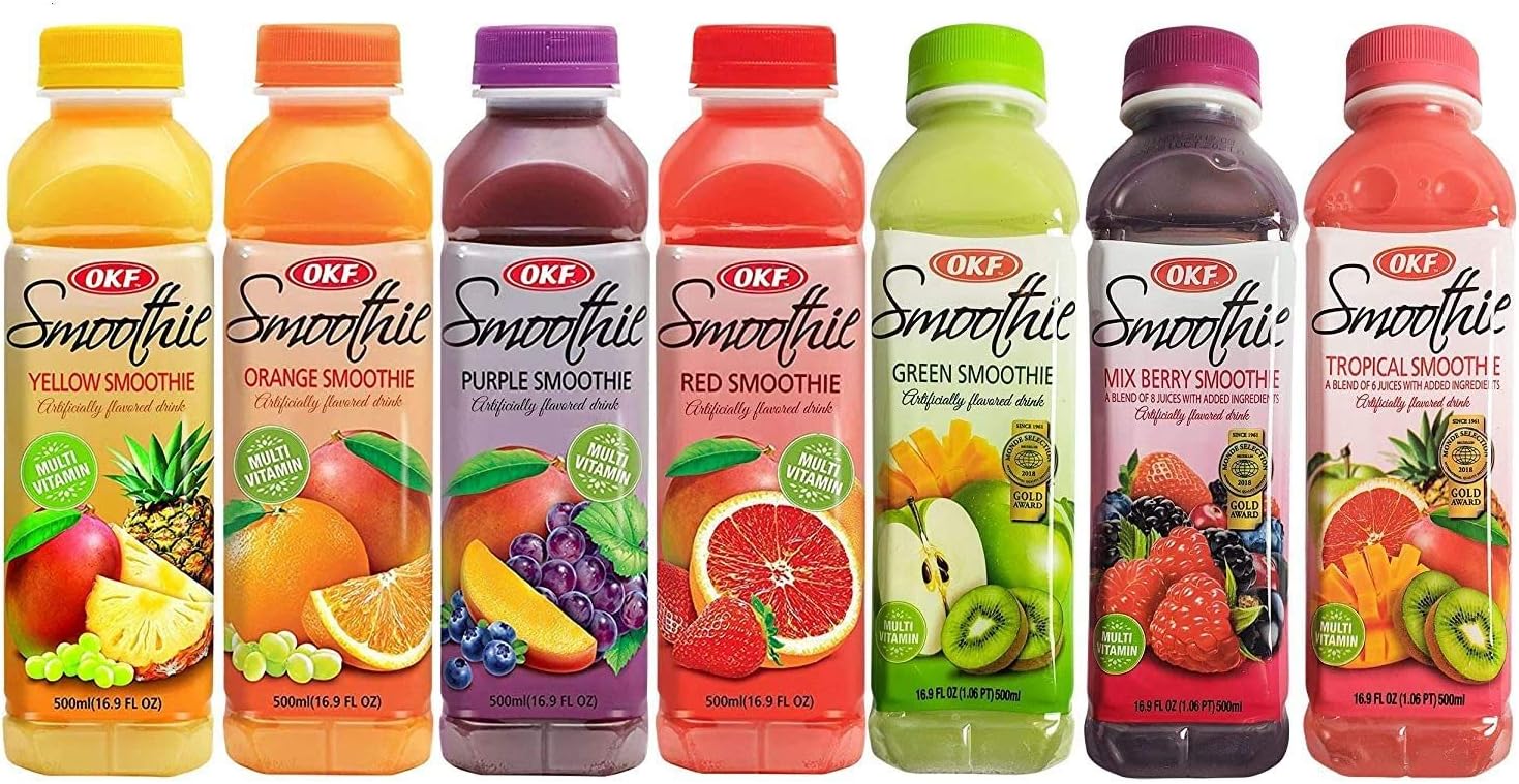 OKF Smoothie, Multi Vitamin Premium New Drink, 16.9 Fluid Ounce (7 Flavor Variety Pack, 10 Pack)