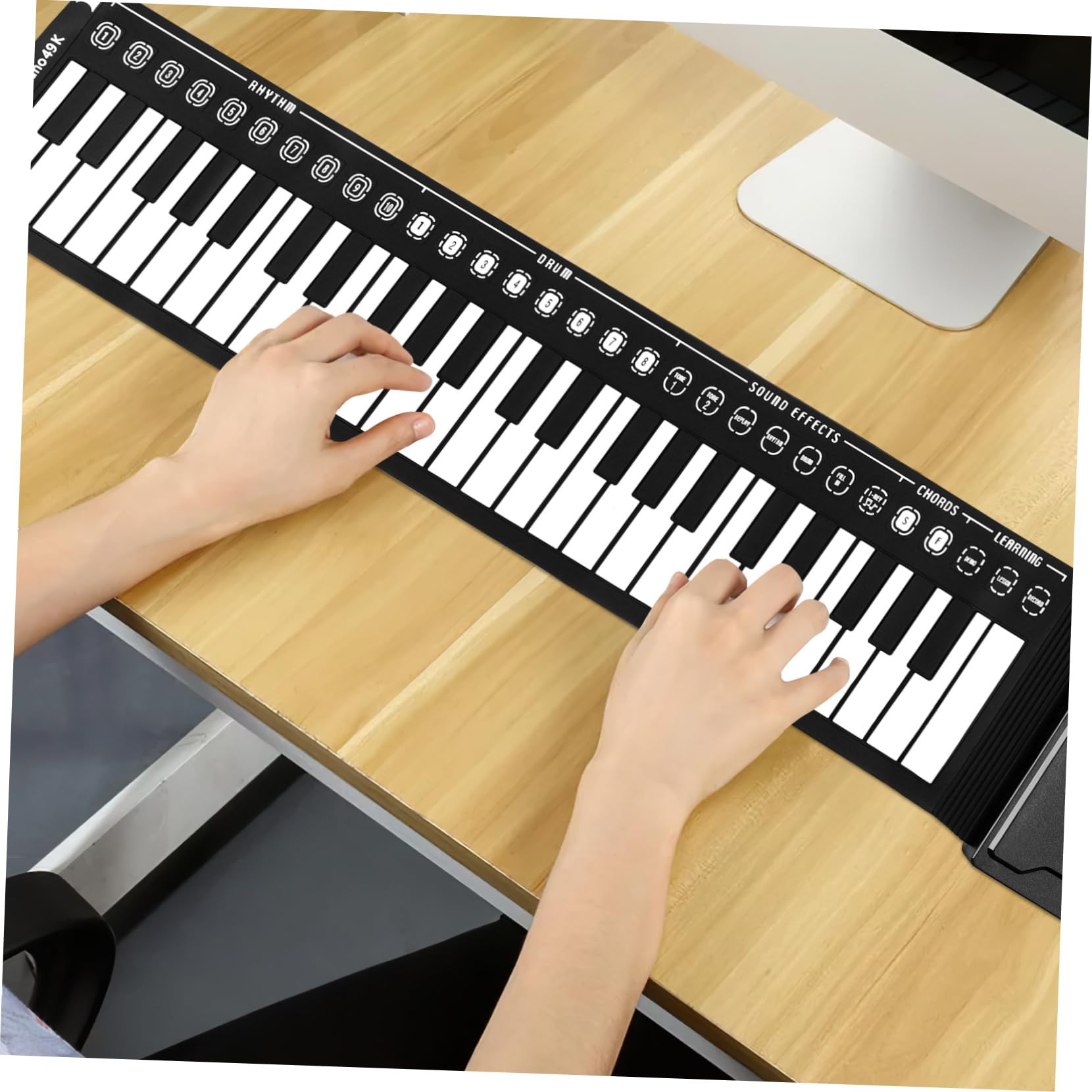 Didiseaon Tastiera Pieghevole Pianoforte 49 Tasti in Silicone, Portatile e Flessibile, Controllo del Ritmo a 32 Livelli per Principianti