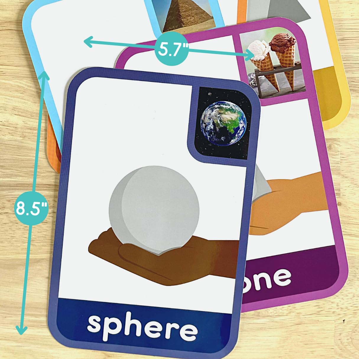 ABSee Me 3D Shape Bulletin Board Set - 7 PCS Reversible Shape Flash Cards Manipulatives for Kindergarten - 3D Shapes for Kids Wall Decor Math Poster - 3 Dimensional Shapes Math Posters for Classroom - Image 5