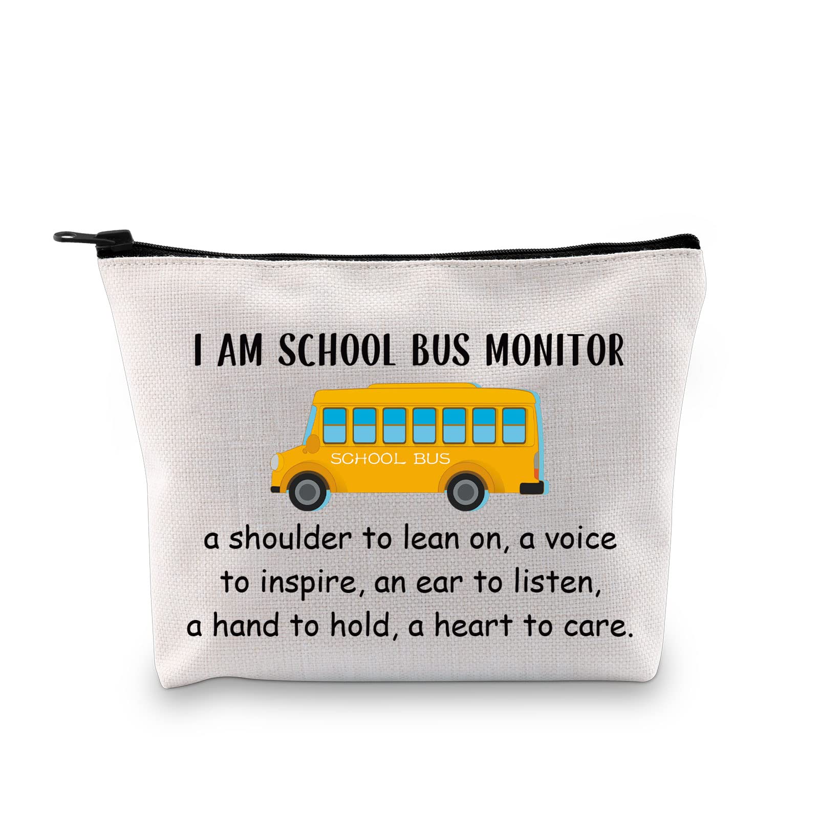 MBMSO Bus Monitor Gifts Bag Bus Driver Appreciation Gift Cosmetic Bag Bus Attendant Gift Bus Monitor Zipper Bag (I am Bus Monitor bag)