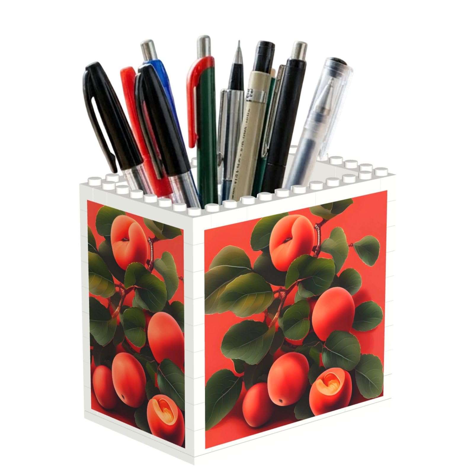 SXZVVBN Red Apricot Building Block Desk Tidy ABS Organiser