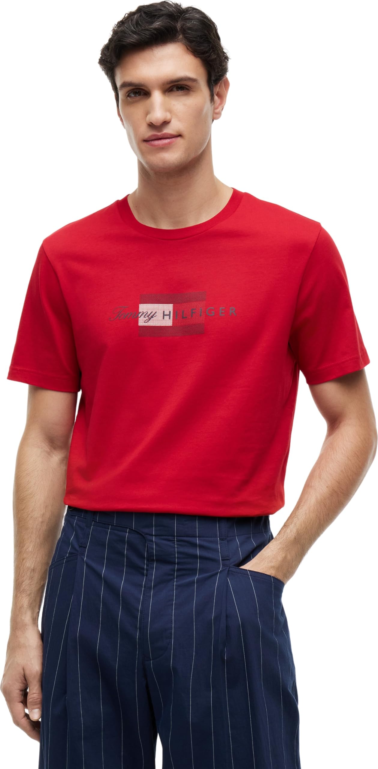 Tommy Hilfiger Men's T-Shirt - Medium Red - XL