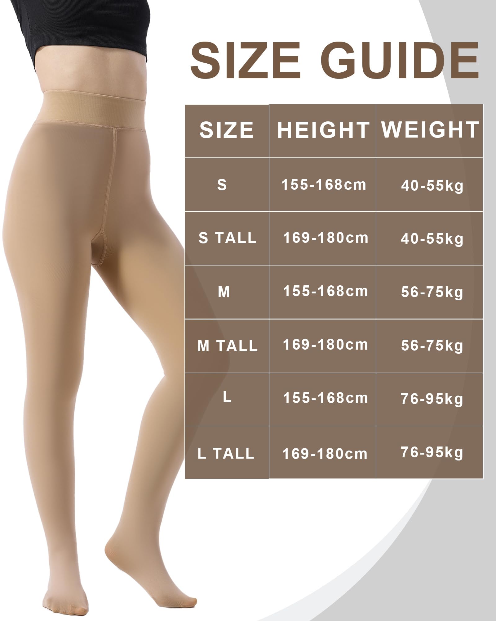 HOWIN Collant Termici Donna, Calzamaglia Termica Donna, Leggins Invernali, Collant Felpati, Fleece Tights