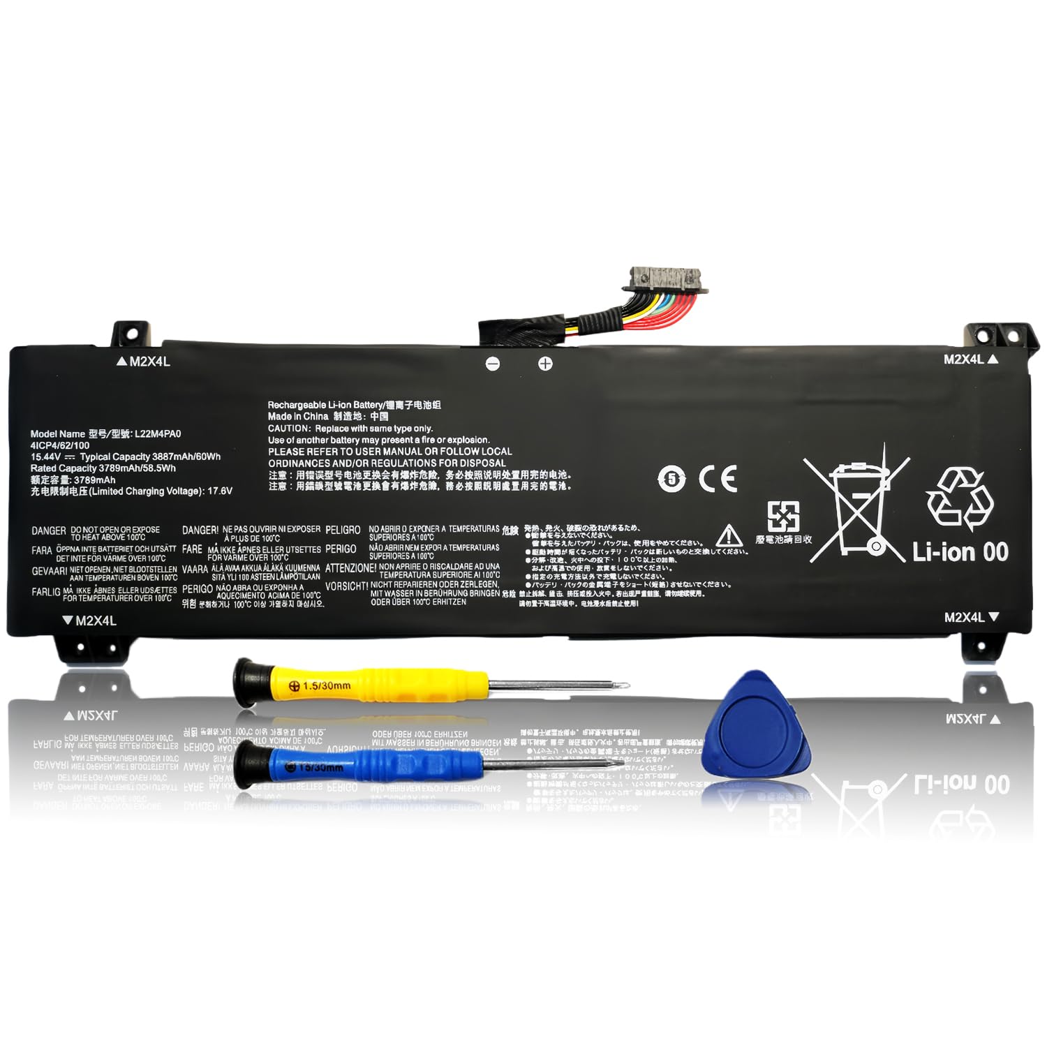 L22M4PA0 L22B4PA0 Laptop Battery Compatible with Lenovo LOQ 15APH8 82XT 15IRH8 82XV 83EU 16APH8 82XU 16IRH8 82XW IdeaPad 1-15IAU7 82QD 5-16APH8 82Y9 L22D4PA0 L22X4PA0 SB11K38532 5B11N45946 60Wh 15.44V