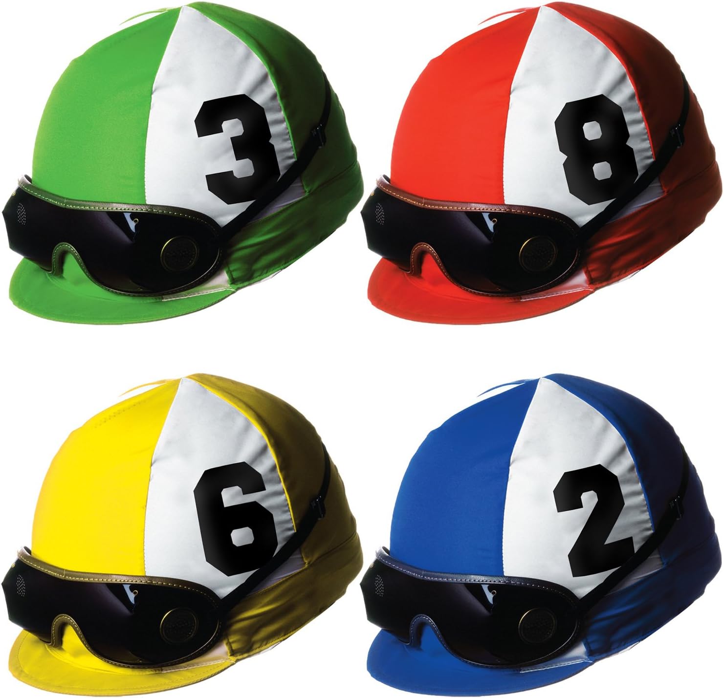 Beistle Horse Racing Decorations, Jockey Helmet Cutouts 14 Inch, Pack 48