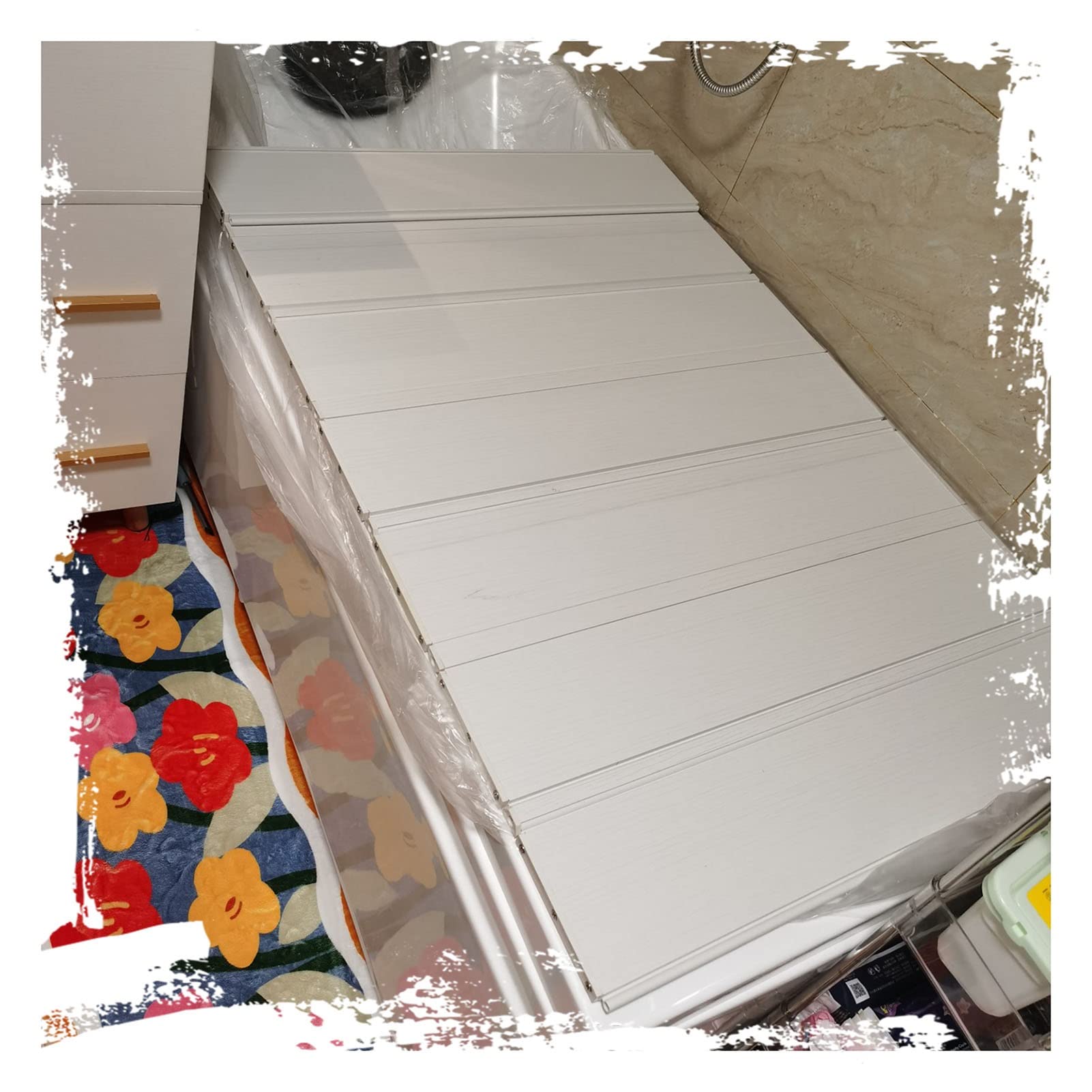 Tapa de baño de PVC aislante plegable para mantener la bañera limpia y caliente