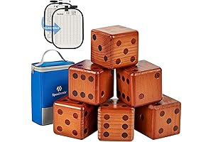 Gigantic 6-Inch Rollicking Wooden Dice Set: Backyard Bonanza for Brawny Brawlers