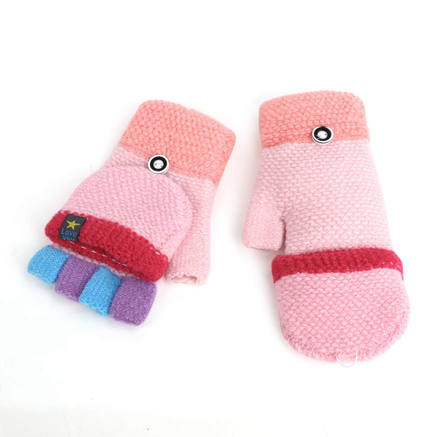 Guanti Mezze Dita Bambini Invernali - Convertibili Con Pattina Per Smartphone - Foto 8