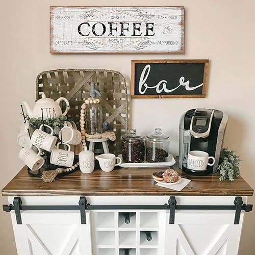 Miniatura 2 de Letrero retro para cafetería, café recién hecho, café con leche, tostado oscuro, capuchino, letrero de lienzo para decoración de bares, casa de