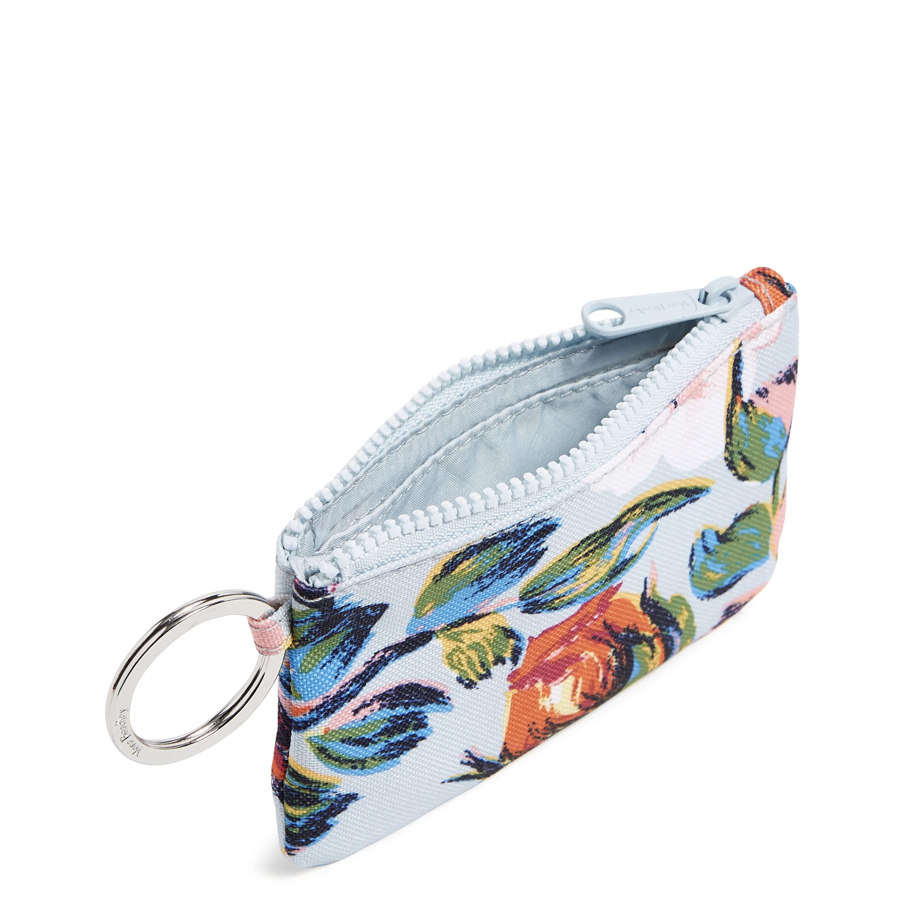 Vera Bradley Women's Recycled Lighten Up Reactive Zip ID Case and Lanyard Combo, Sea Air Floral, One Size