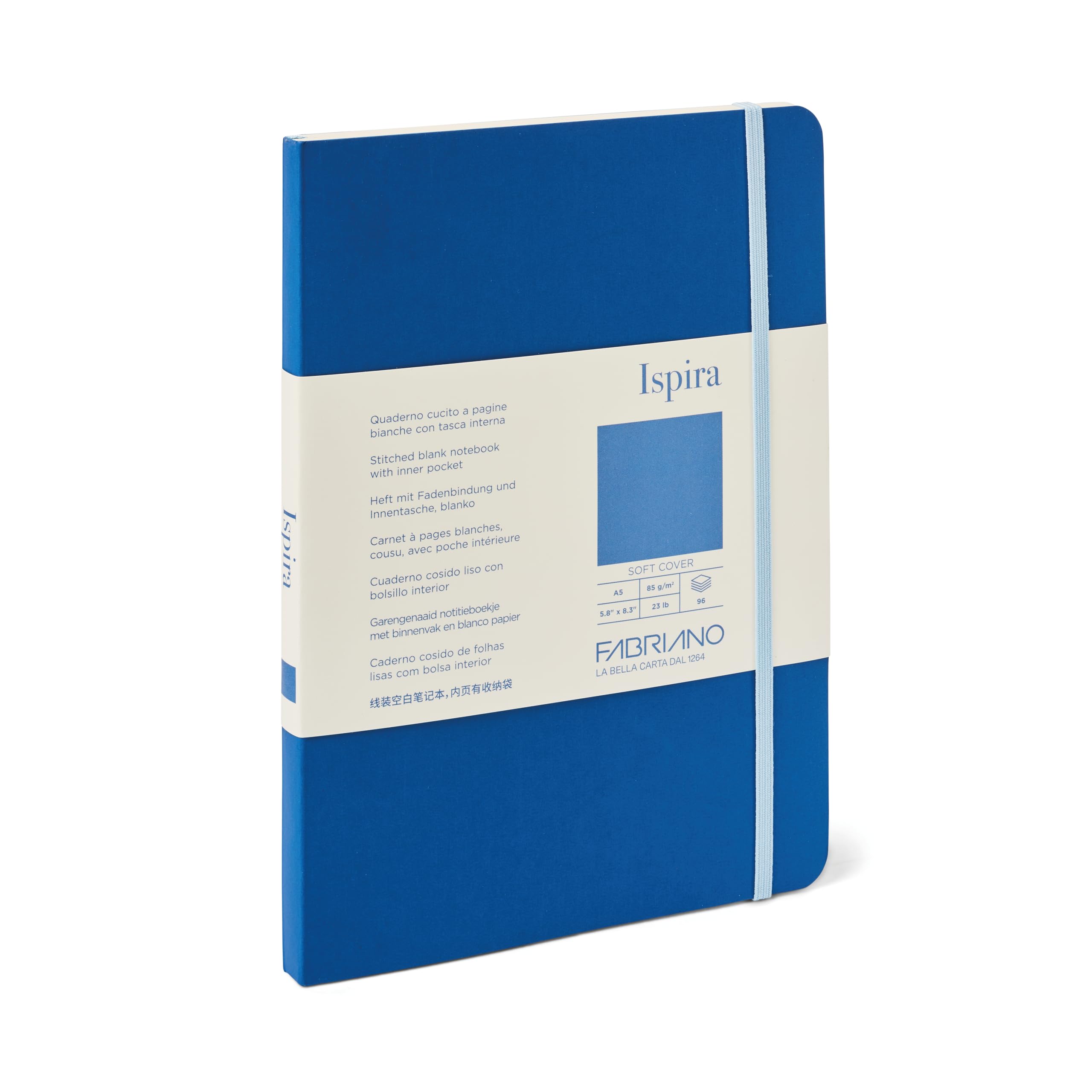 Carnet de notes Fabriano bleu vierge pour croquis de voyage et bullet journal