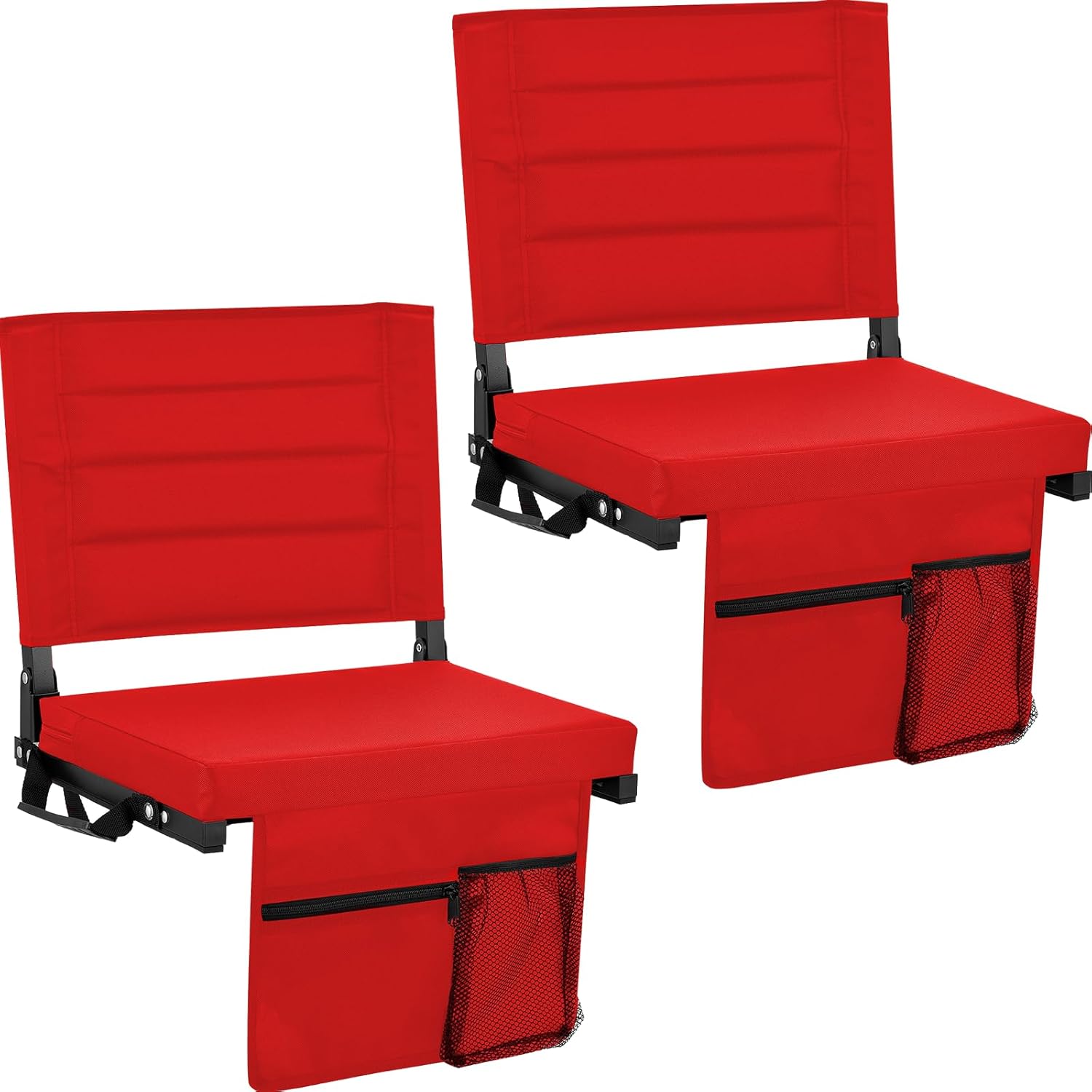 Bleacher Chairs Stadium Seats Cushion with Back Support, Portable Folding Chair