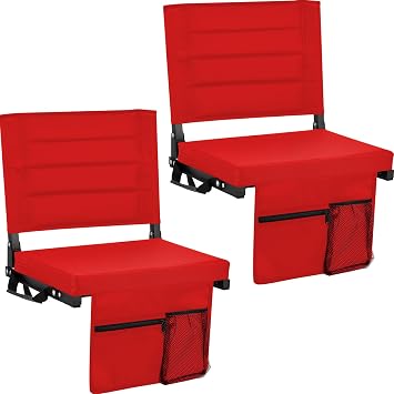 Bleacher Chairs Stadium Seats Cushion with Back Support, Portable Folding Chair